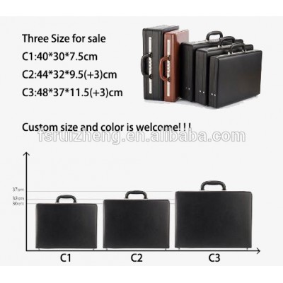 Waterproof mens leather lawyer briefcase luxury business case