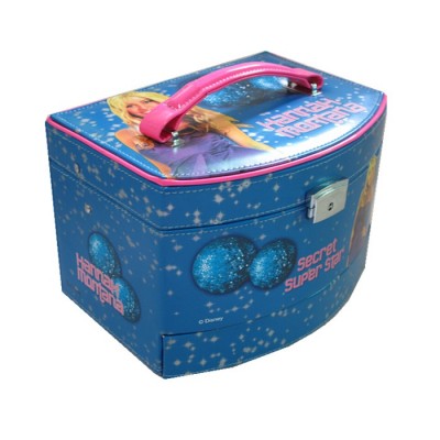 Blue Cartoon Leather Jewelry Box Makeup Cosmetic Storage Box drawer