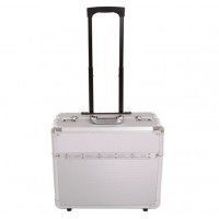 New Aluminium Pilot Case Wheeled Briefcase Carry Case Travel Work Business